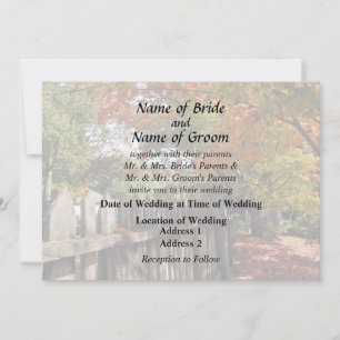 Invitation  Fournitures de mariage Arbres d'automne et Clôtur