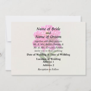 Invitation Fournitures de mariage aux pivoines roses vives