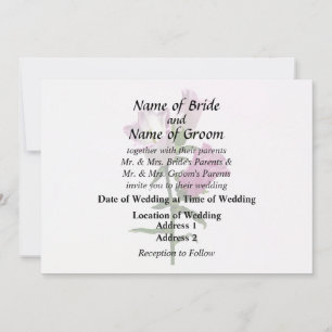 Invitation Fournitures de mariage Cloches de Canterbury roses
