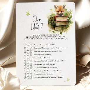 Invitation Fox Baby shower Jeu Plus ou moins?