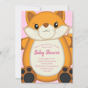 Invitation Fox Baby shower rose