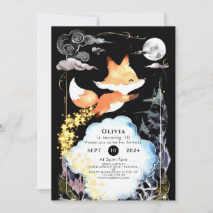 Invitation Fox Birthday Woods Whimsy