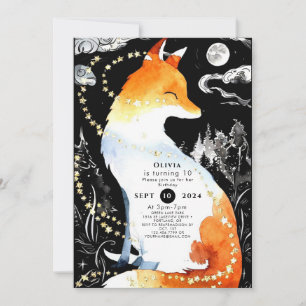 Invitation Fox Birthday Woods Whimsy