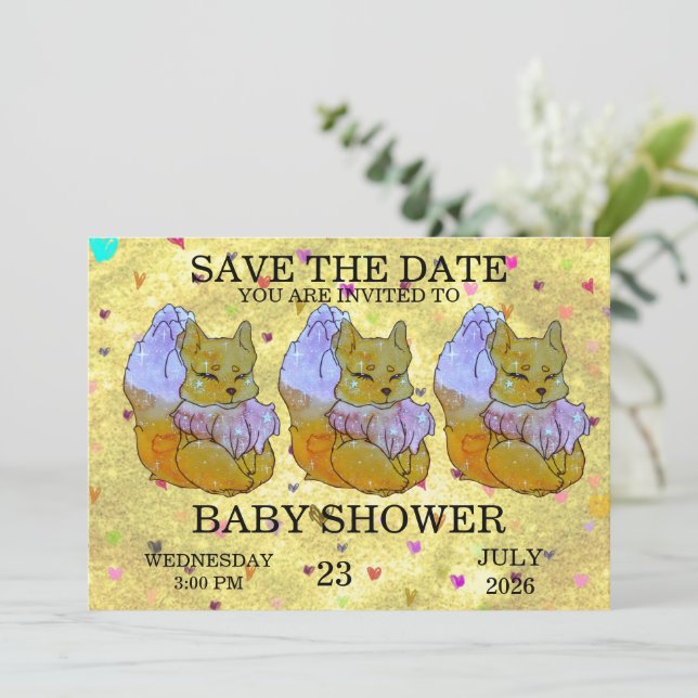 Invitation Fox named Dice (Debout devant)