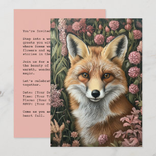 Invitation Fox Parmi Les Blooms Du Printemps