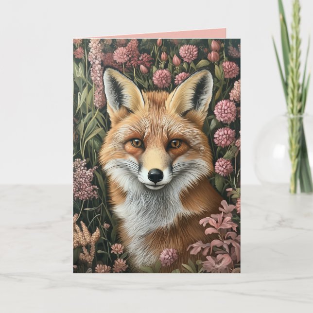 Invitation Fox Parmi Les Blooms Du Printemps (Devant)