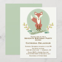 Fox Portrait Floral Anniversaire de enfant Party I