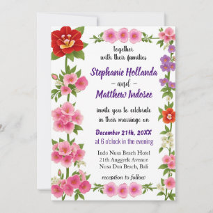 Invitation Foxglove Flowers in the Ream of Love and Unity -