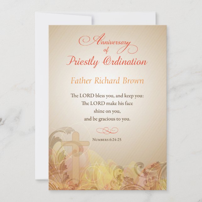 Invitation Fr. Richard Brown, Custom, 60e anniversaire d'Ord (Devant)