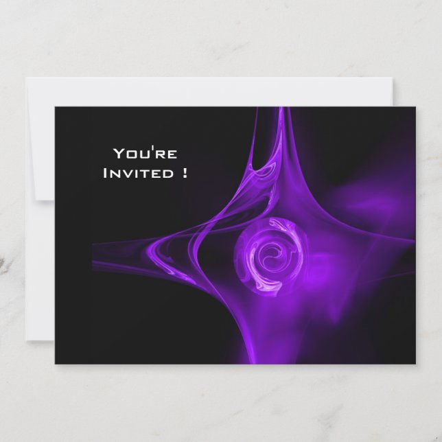 Invitation FRACTAL ROSE violet clair noir (Devant)