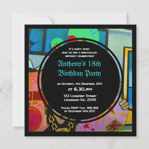 Invitation fraîche d'anniversaire de visage de