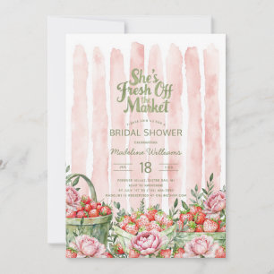 Invitation Fraîche de la Fête des mariées de fraise du marché
