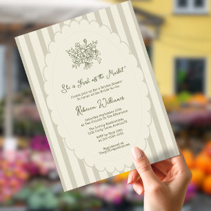 Invitation Fraîche de la Fête des mariées verte de la taille 