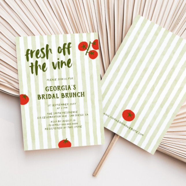 Invitation Fraîche De La Vigne Tomate Fête des mariées Levée  (Créateur téléchargé)