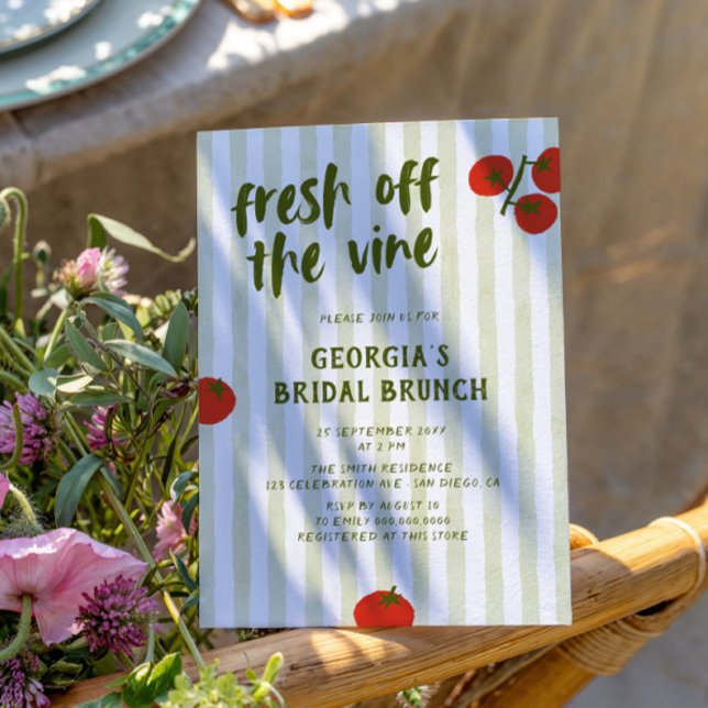 Invitation Fraîche De La Vigne Tomate Fête des mariées Levée  (Créateur téléchargé)