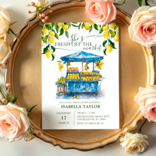 Invitation Fraîche Du Marché Fête des mariées Citrus Citron