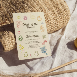 Invitation Fraîche Hors Du Marché Douche Nuptiale Tirée À La 