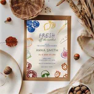 Invitation Fraîche Hors Du Marché Douche Nuptiale Tirée À La 