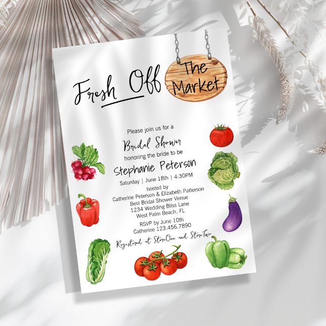 Invitation Fraîche hors du marché Fête des mariées en bois (Créateur téléchargé)