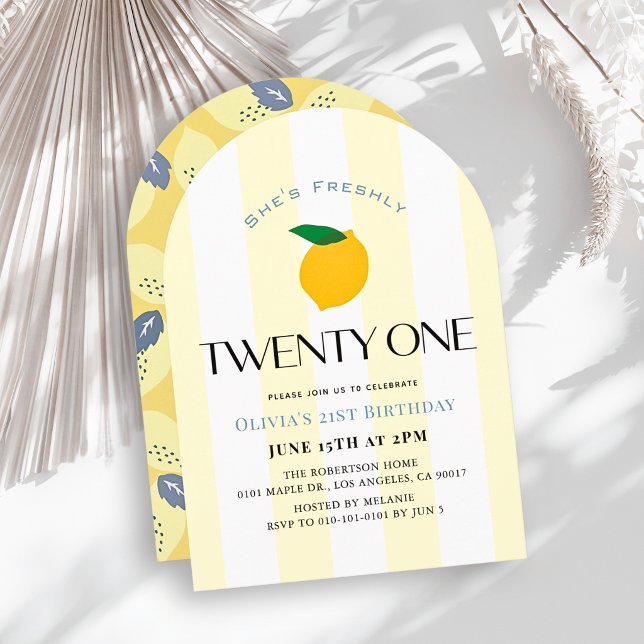 Invitation Fraîchement 21 Citron/Bande de Citron 21e Annivers (Créateur téléchargé)