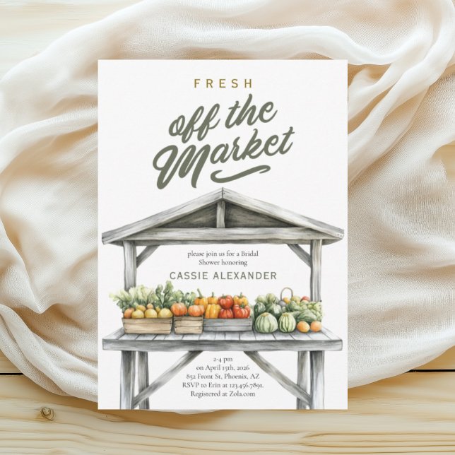 Invitation Fraîchement à la Fête des mariées du marché (Créateur téléchargé)