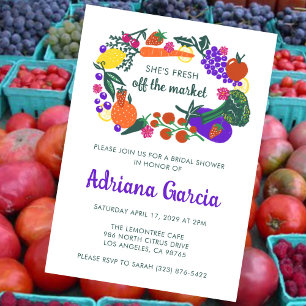 Invitation FRAÎCHEMENT ARRIVÉ SUR LE MARCHÉ Légumes Fruits En