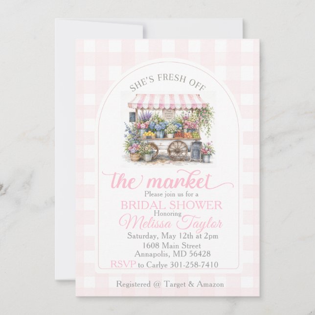 Invitation Fraîchement arrivée sur le marché | Mariage de mar (Devant)