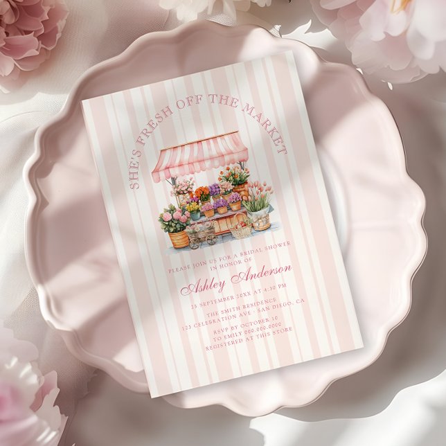 Invitation Fraîchement De La Fête des mariées De Marché Des A (Créateur téléchargé)