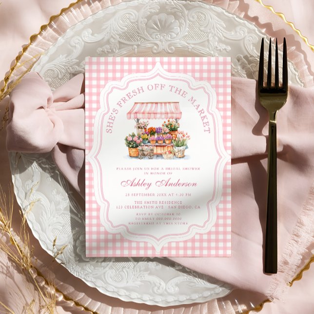 Invitation Fraîchement De La Fête des mariées De Marché Des A (Créateur téléchargé)