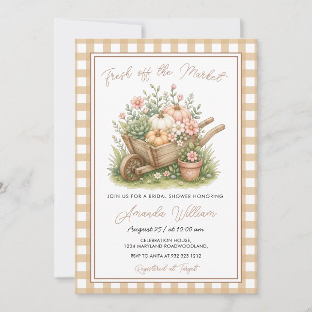 Invitation Fraîchement du marché automnal Fête de mariage de  (Devant)