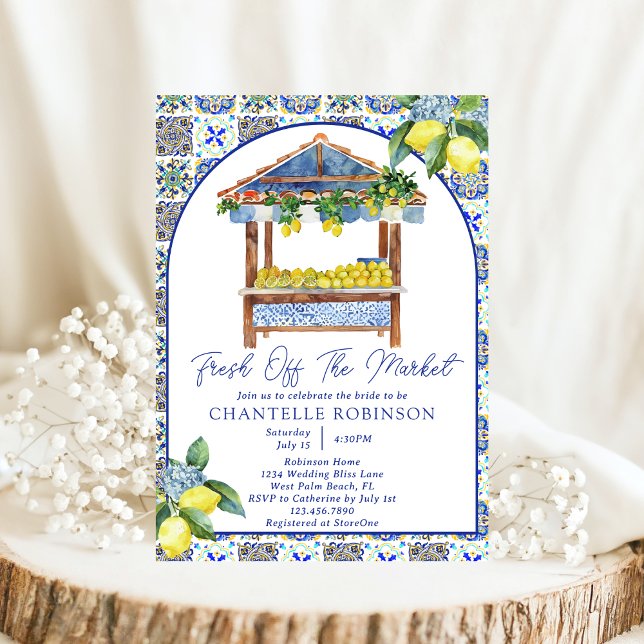 Invitation Fraîchement Du Marché Fête des mariées Italienne A (Créateur téléchargé)