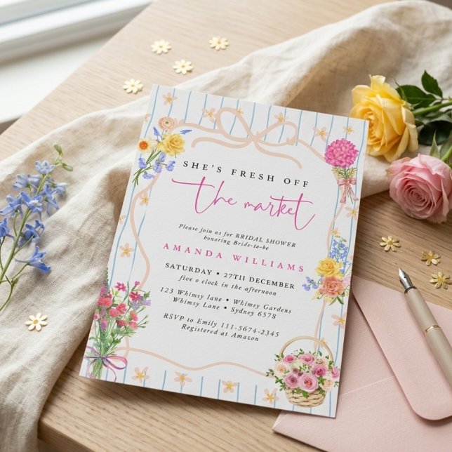 Invitation Fraîchement du Marché Floral Bridal Shower  (Créateur téléchargé)