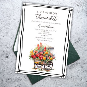 Invitation Fraîchement Hors Du Marché Fête des mariées Fronta