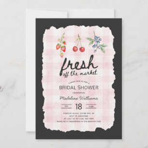 Invitation Fraîchement sorti de la Fête des mariées de Gingam