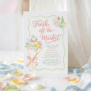 Invitation Fraîchement Sorti du Marché Élégante Fête de Maria
