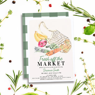 Invitation Fraîchement sorti du marché Fête des mariées à sac