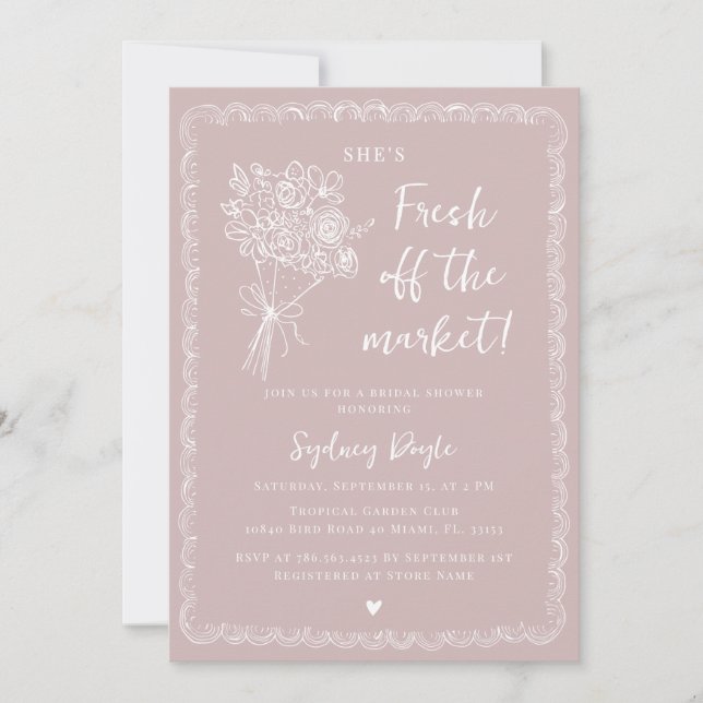 Invitation Fraîchement Sorti du Marché Réception de Mariage R (Devant)