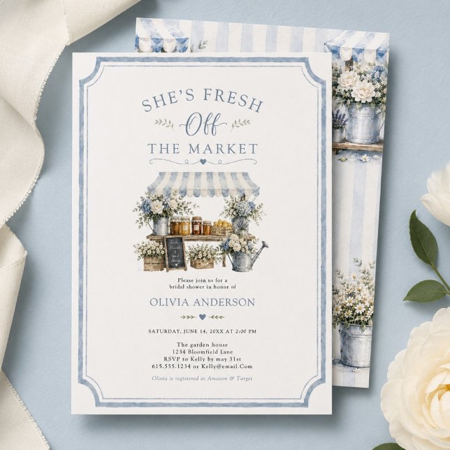 Invitation Fraîchement sortie du marché : fête prénuptiale bl (Créateur téléchargé)