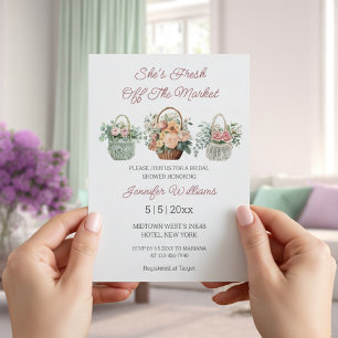 Invitation fraîchement sortie du marché floral moderne shower