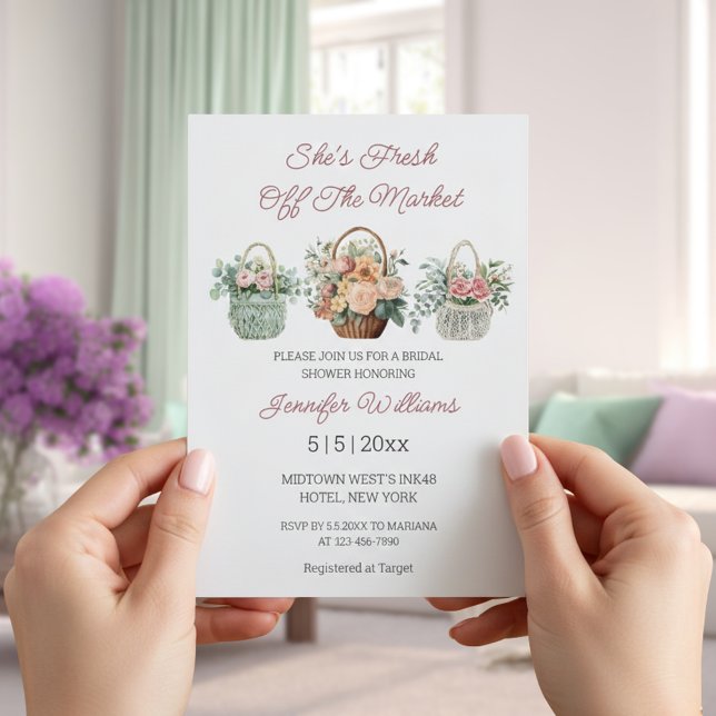Invitation fraîchement sortie du marché floral moderne shower (Créateur téléchargé)