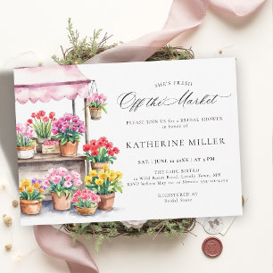Invitation Fraîchement sortie du marché Floral rose Baby Show