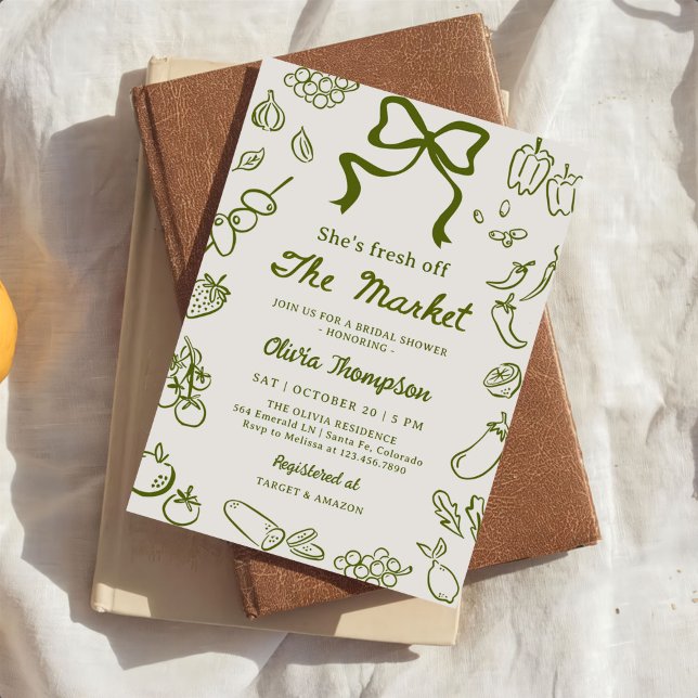 Invitation Fraîchement sortie du marché Mariage Shower Dessin (Créateur téléchargé)