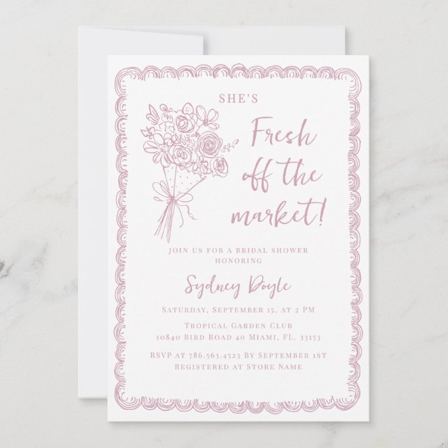 Invitation Fraîchement sortie du marché Réception de mariage  (Devant)