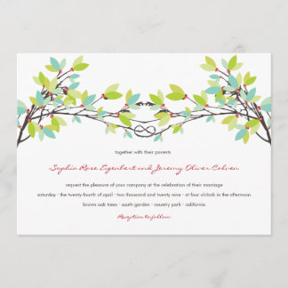 Invitation Fraîchement vert noué Aiguilles Printemps Mariage