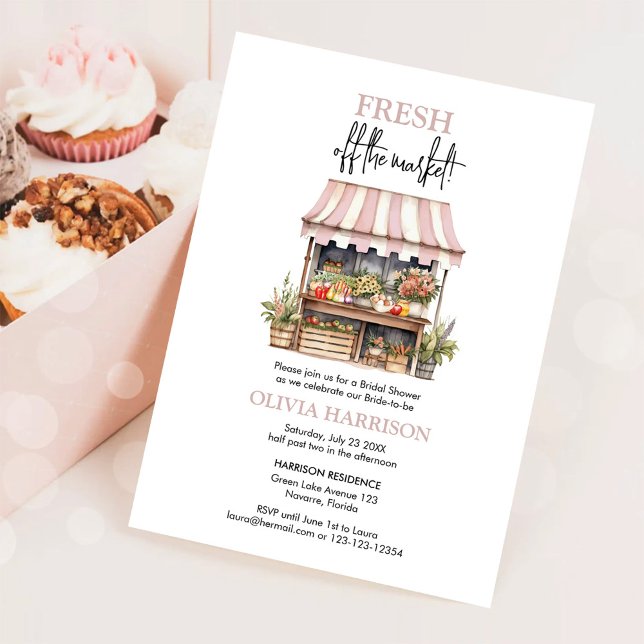 Invitation Fraîcheur de la Fête des mariées du marché des agr (Créateur téléchargé)