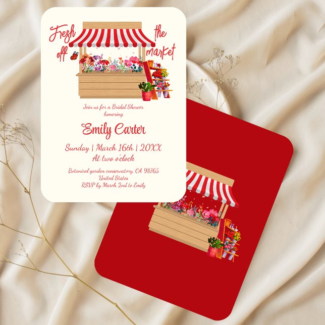Invitation Fraîcheur florale de la Fête des mariées du marché (Créateur téléchargé)