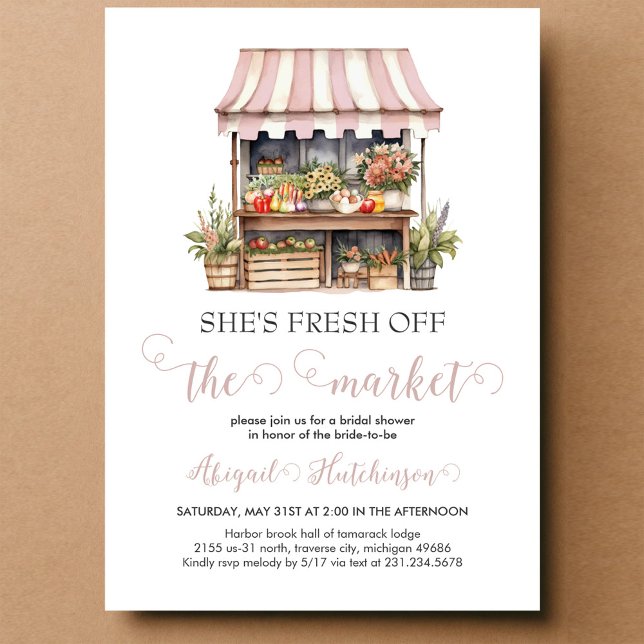 Invitation Frais du marché des agriculteurs Mariage Shower (Créateur téléchargé)
