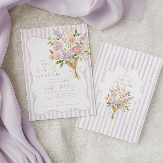 Invitation Frais Éclos sur le Marché Fête de Mariage Fleur Vi