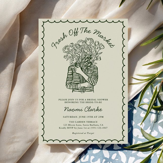 Invitation Frais Éclos sur le Marché Mariage Fait Main (Créateur téléchargé)