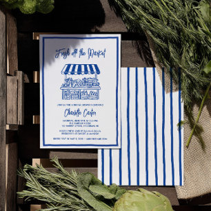 Invitation Frais Éclos sur le Marché Mariage Réception Whimsi